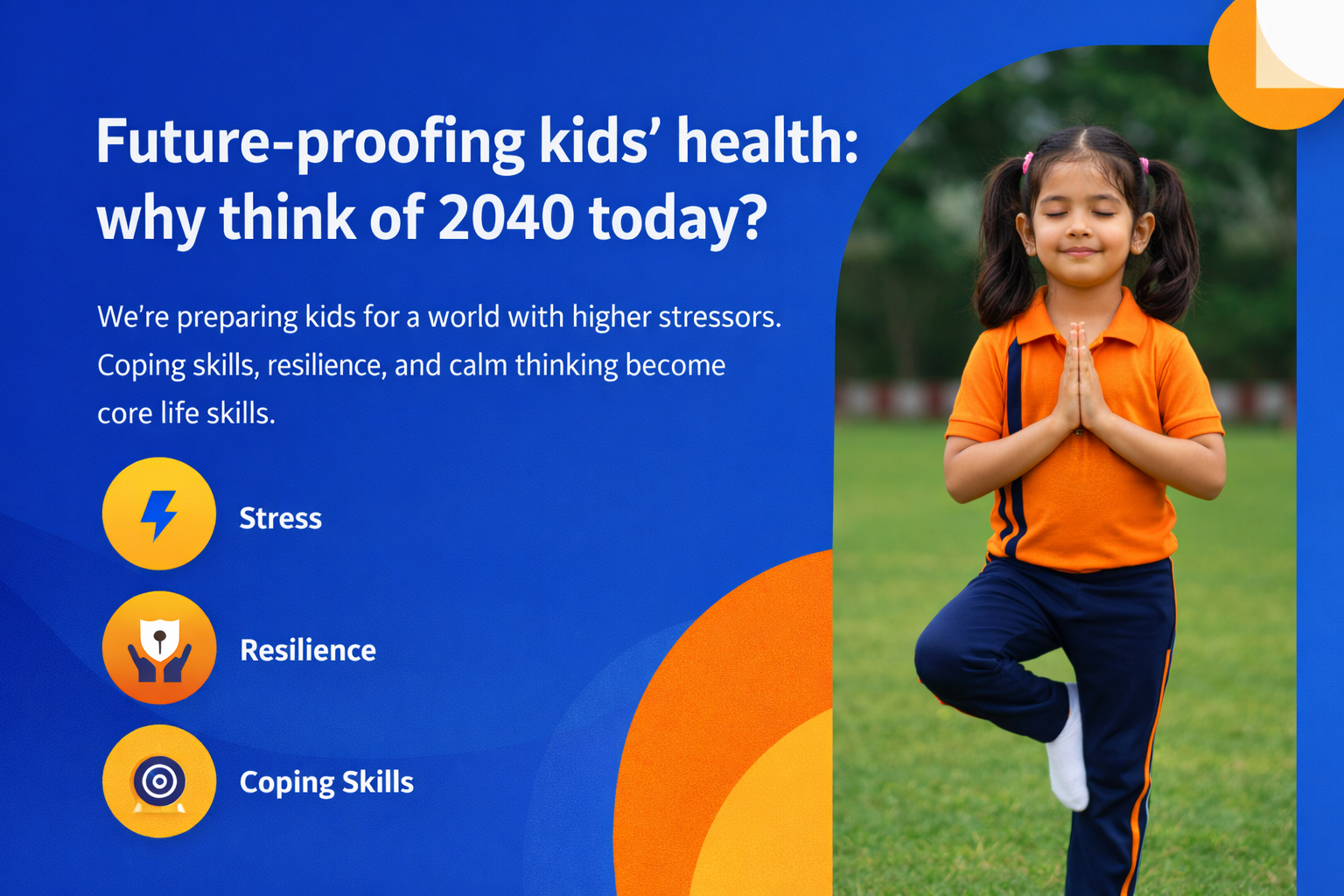 Child in calm yoga pose