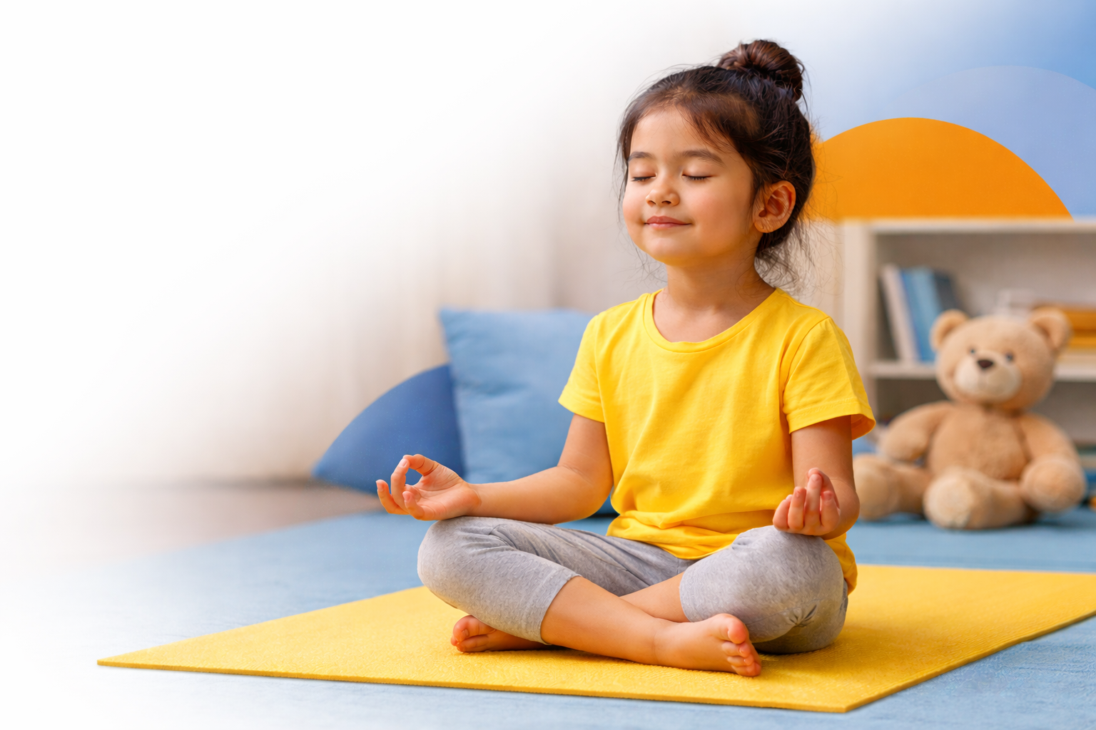 Child practicing calm meditation